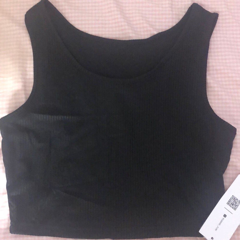 Black Ribbed Tank Top